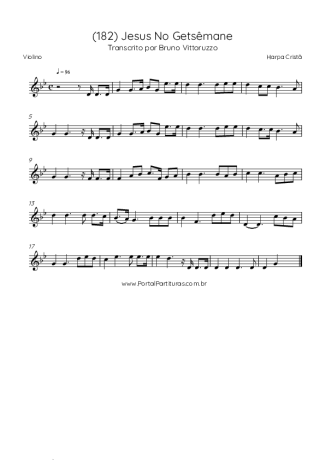 Harpa Cristã (182) Jesus No Getsêmane score for Violin