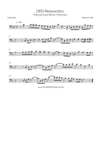Harpa Cristã (183) Ressuscitou score for Cello