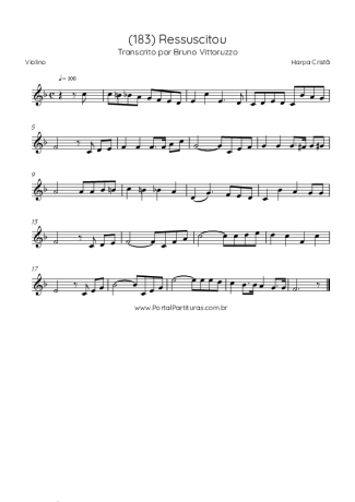 Harpa Cristã (183) Ressuscitou score for Violin