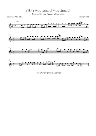 Harpa Cristã (184) Meu Jesus! Meu Jesus! score for Alto Saxophone