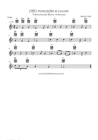 Harpa Cristã (185) Invocação E Louvor score for Acoustic Guitar