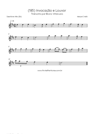 Harpa Cristã (185) Invocação E Louvor score for Alto Saxophone