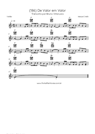 Harpa Cristã (186) De Valor Em Valor score for Acoustic Guitar