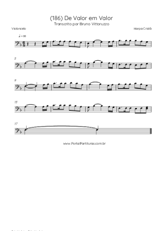 Harpa Cristã (186) De Valor Em Valor score for Cello