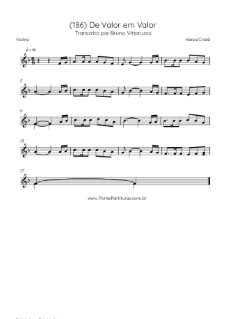 Harpa Cristã (186) De Valor Em Valor score for Violin