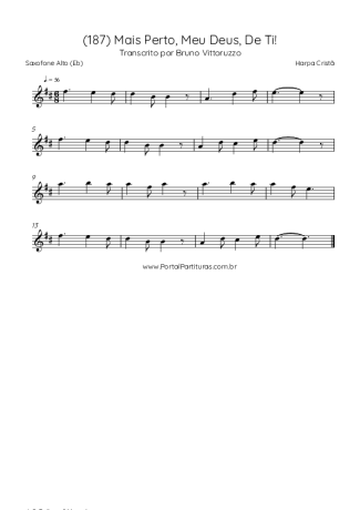 Harpa Cristã (187) Mais Perto Meu Deus De Ti score for Alto Saxophone