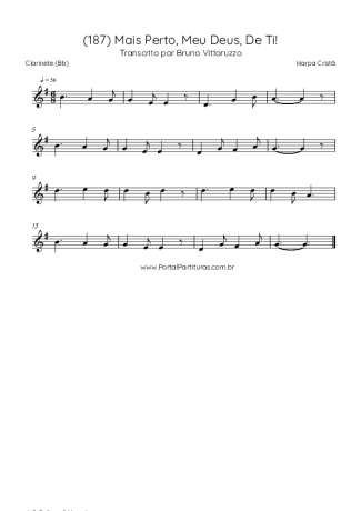 Harpa Cristã (187) Mais Perto Meu Deus De Ti score for Clarinet (Bb)