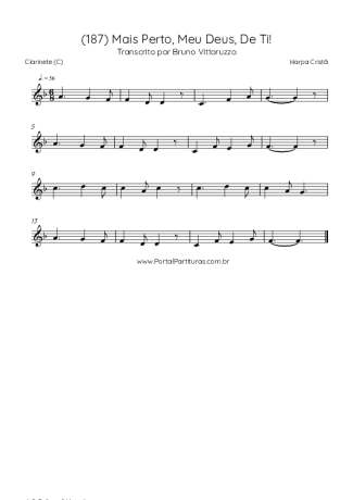 Harpa Cristã (187) Mais Perto Meu Deus De Ti score for Clarinet (C)