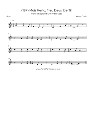 Harpa Cristã (187) Mais Perto Meu Deus De Ti score for Harmonica