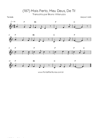 Harpa Cristã (187) Mais Perto Meu Deus De Ti score for Keyboard