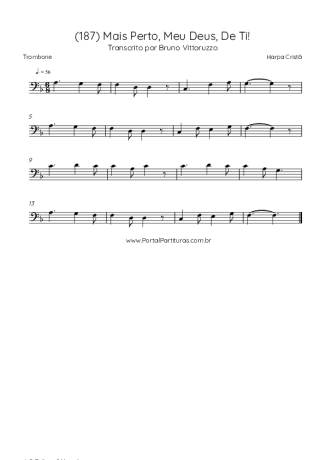 Harpa Cristã (187) Mais Perto Meu Deus De Ti score for Trombone