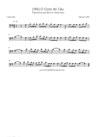 Harpa Cristã (188) O Gozo Do Céu score for Cello