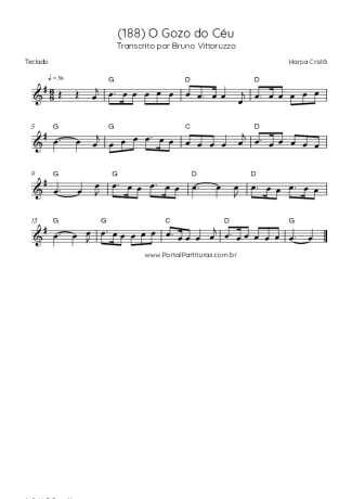 Harpa Cristã (188) O Gozo Do Céu score for Keyboard