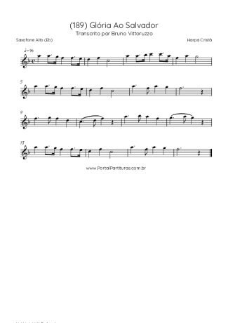 Harpa Cristã (189) Glória Ao Salvador score for Alto Saxophone