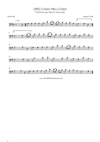 Harpa Cristã (190) Cristo! Meu Cristo! score for Cello