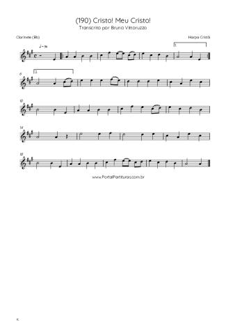 Harpa Cristã (190) Cristo! Meu Cristo! score for Clarinet (Bb)
