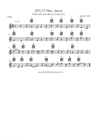 Harpa Cristã (191) O Meu Jesus score for Acoustic Guitar