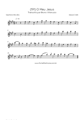 Harpa Cristã (191) O Meu Jesus score for Alto Saxophone