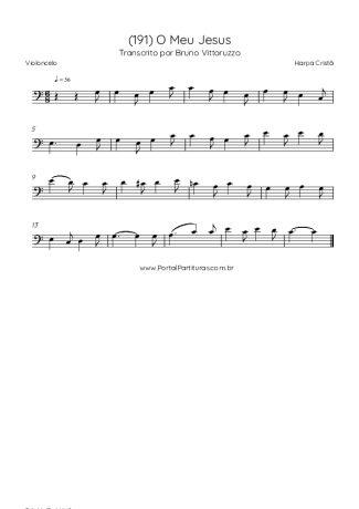 Harpa Cristã (191) O Meu Jesus score for Cello