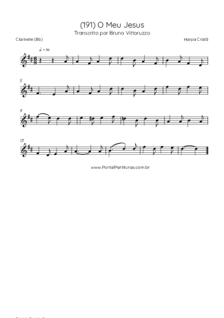 Harpa Cristã (191) O Meu Jesus score for Clarinet (Bb)