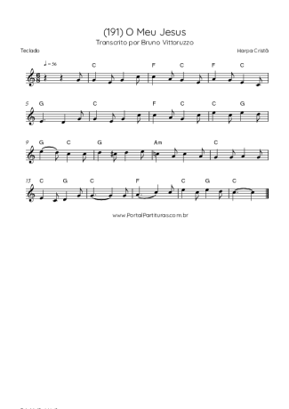 Harpa Cristã (191) O Meu Jesus score for Keyboard