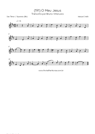 Harpa Cristã (191) O Meu Jesus score for Tenor Saxophone Soprano (Bb)