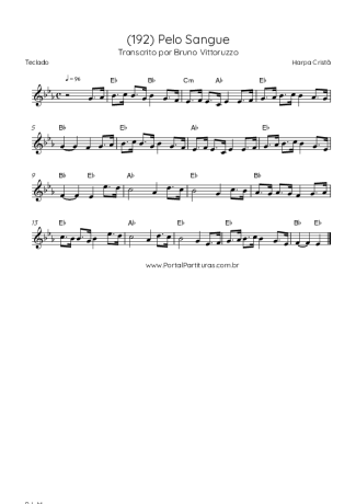Harpa Cristã (192) Pelo Sangue score for Keyboard