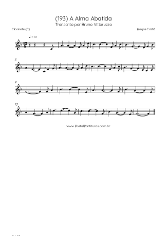 Harpa Cristã (193) A Alma Abatida score for Clarinet (C)