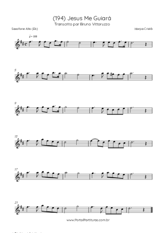 Harpa Cristã (194) Jesus Me Guiará score for Alto Saxophone