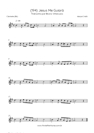 Harpa Cristã (194) Jesus Me Guiará score for Clarinet (Bb)