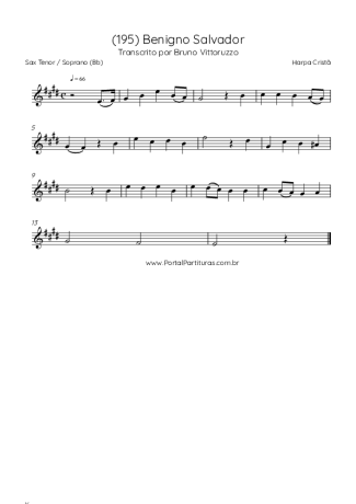 Harpa Cristã (195) Benigno Salvador score for Tenor Saxophone Soprano (Bb)