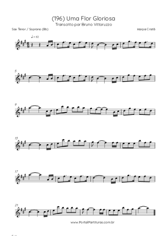 Harpa Cristã (196) Uma Flor Gloriosa score for Tenor Saxophone Soprano (Bb)