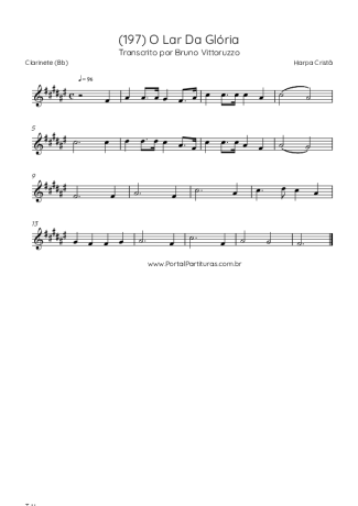 Harpa Cristã (197) O Lar Da Glória score for Clarinet (Bb)