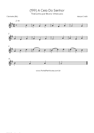 Harpa Cristã (199) A Ceia Do Senhor score for Clarinet (Bb)