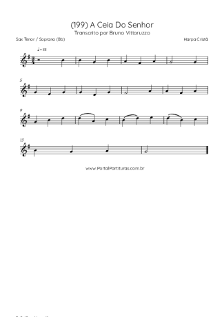 Harpa Cristã (199) A Ceia Do Senhor score for Tenor Saxophone Soprano (Bb)