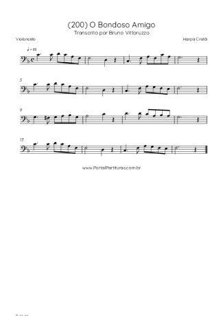 Harpa Cristã (200) O Bondoso Amigo score for Cello