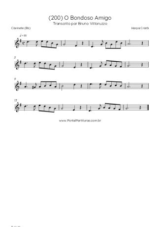Harpa Cristã (200) O Bondoso Amigo score for Clarinet (Bb)