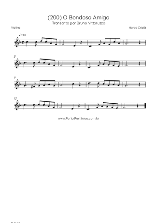 Harpa Cristã (200) O Bondoso Amigo score for Violin