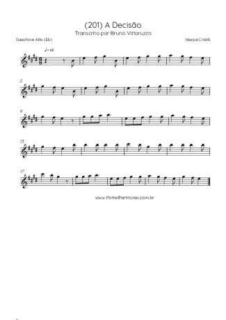 Harpa Cristã (201) A Decisão score for Alto Saxophone