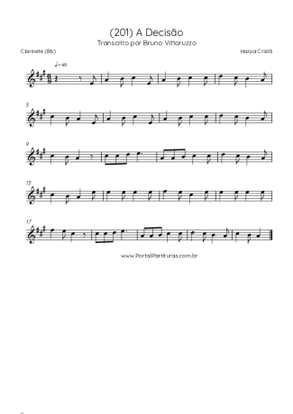Harpa Cristã (201) A Decisão score for Clarinet (Bb)