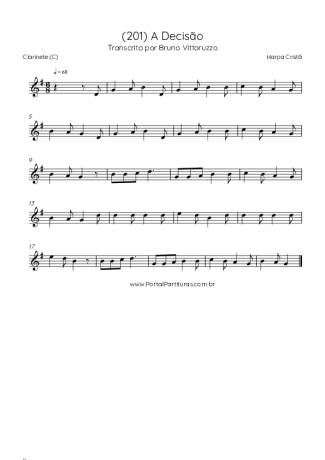 Harpa Cristã (201) A Decisão score for Clarinet (C)