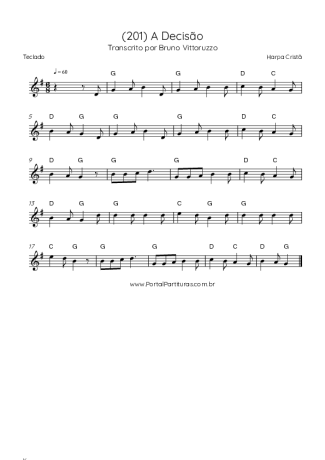 Harpa Cristã (201) A Decisão score for Keyboard