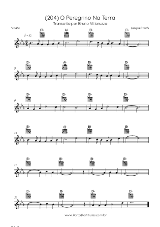 Harpa Cristã (204) O Peregrino Na Terra score for Acoustic Guitar