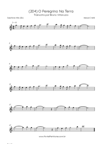 Harpa Cristã (204) O Peregrino Na Terra score for Alto Saxophone