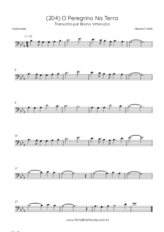 Harpa Cristã (204) O Peregrino Na Terra score for Cello
