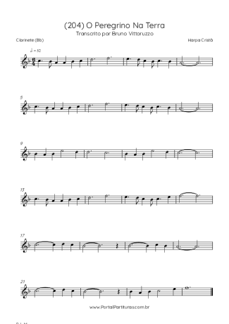 Harpa Cristã (204) O Peregrino Na Terra score for Clarinet (Bb)
