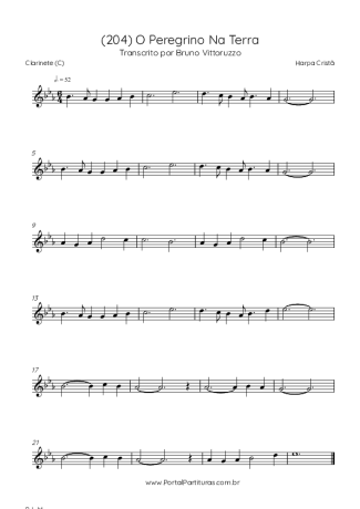 Harpa Cristã (204) O Peregrino Na Terra score for Clarinet (C)