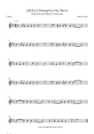 Harpa Cristã (204) O Peregrino Na Terra score for Flute
