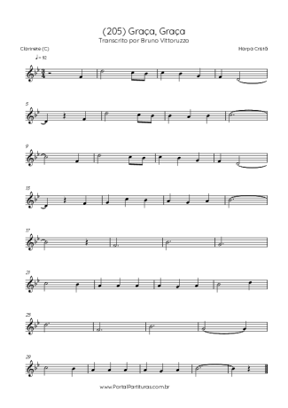 Harpa Cristã (205) Graça Graça score for Clarinet (C)
