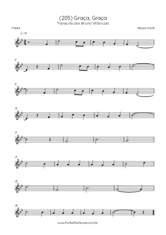 Harpa Cristã (205) Graça Graça score for Flute